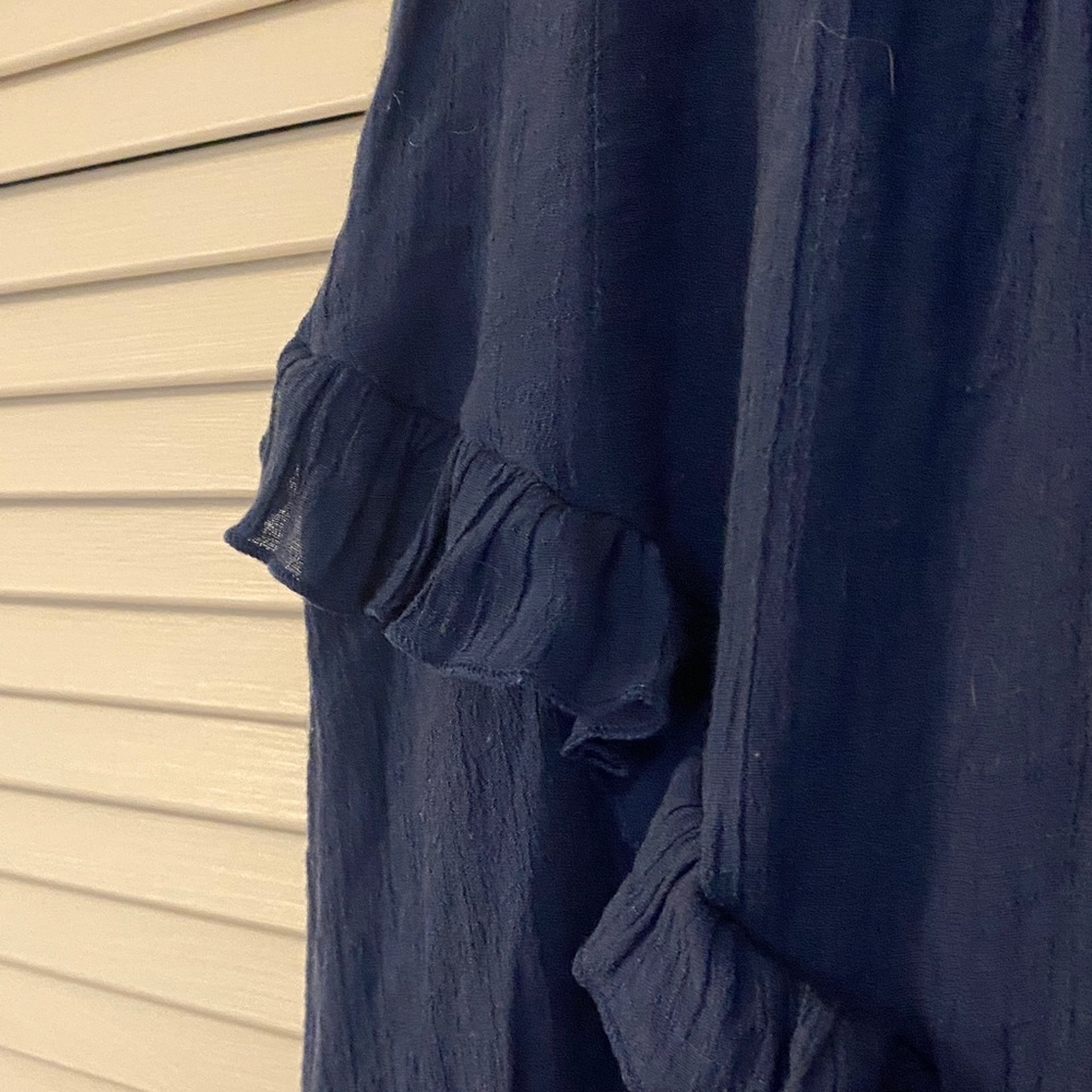 Women's Navy Ruffle Tiered Maxi Skirt - Classic Flow - Picture 5 of 6